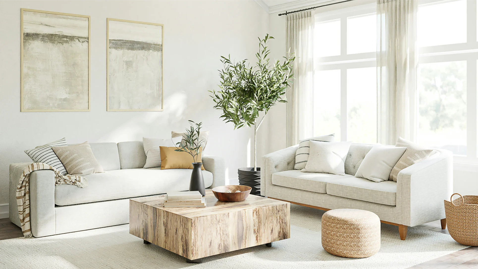 Clean home environment with natural light